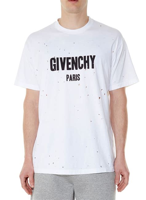 t-shirt men's givenchy|Givenchy t shirt with holes.